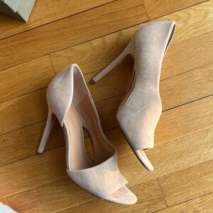 Halston Heritage Lynn stiletto d’orsay heels nude blush suede